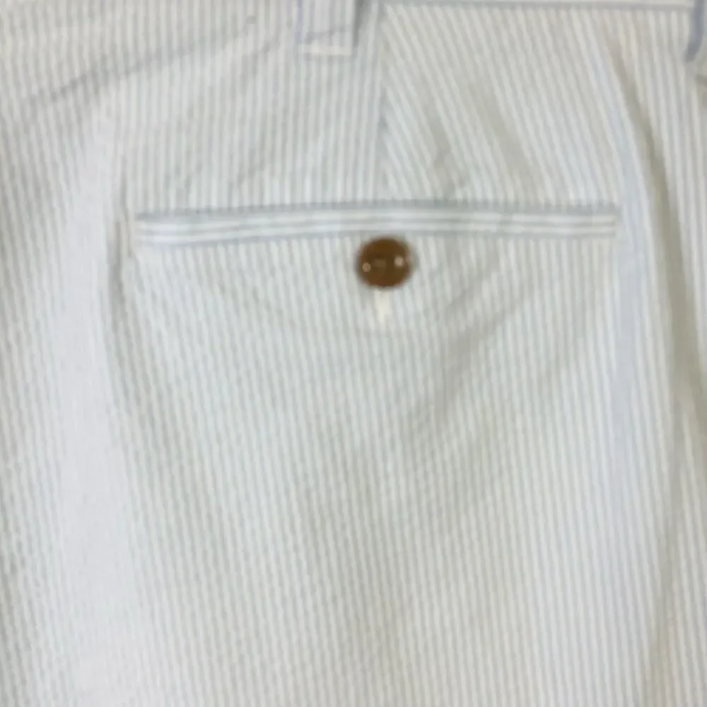 NWOT J CREW Shorts Men 34 9” Inseam Stripe Blue White Seersucker 4 Pocket Cotton